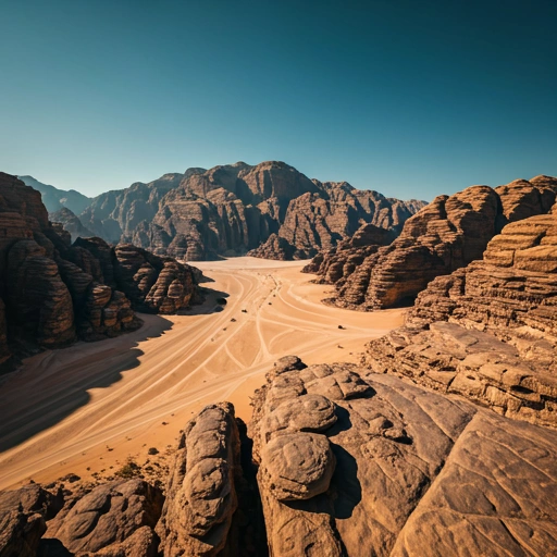 Aerial view of Dana Valley in Jordan