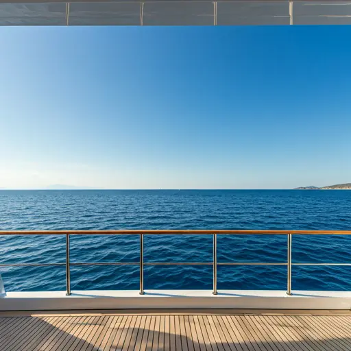 View from a luxury yacht deck overlooking the Arabian Gulf